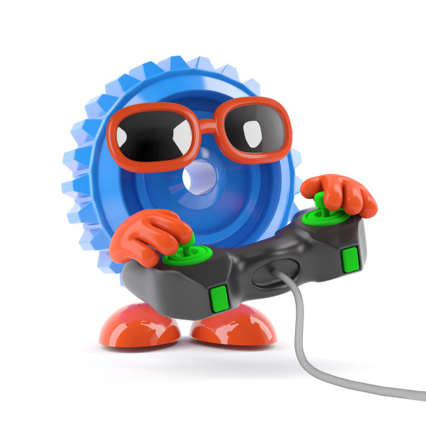 3d Cog玩电子游戏图片下载