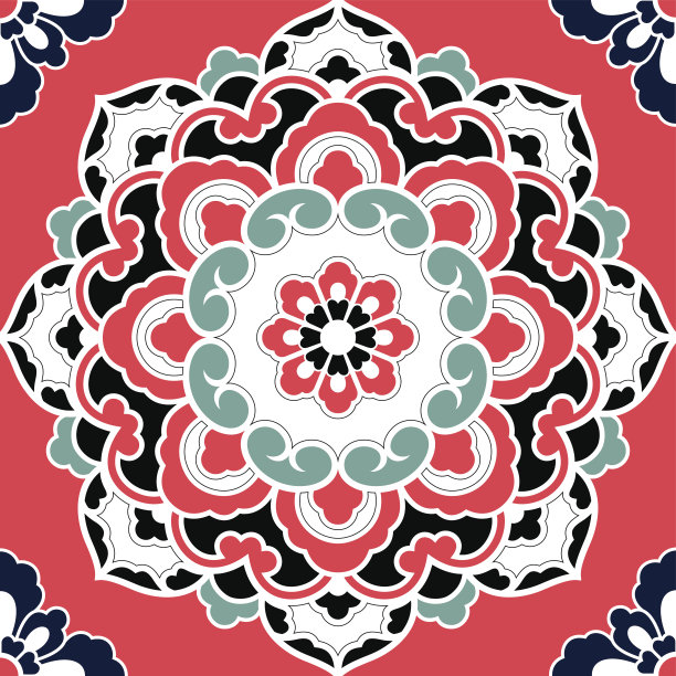 中国风格的花卉图案图片下载