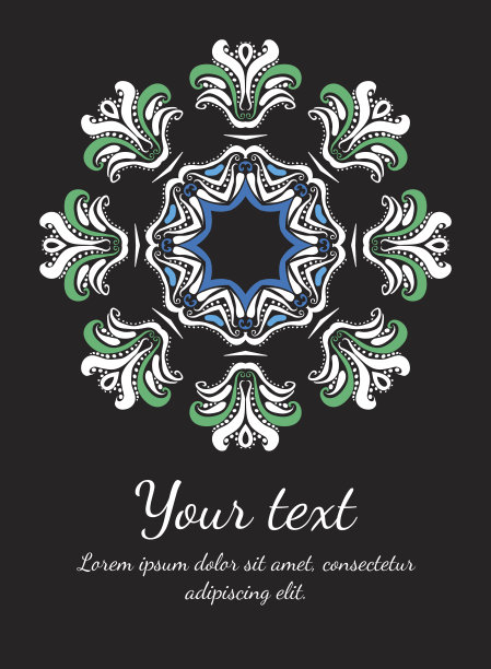 圆形花卉矢量装饰。邀请，卡片或横幅模板。花边图片下载