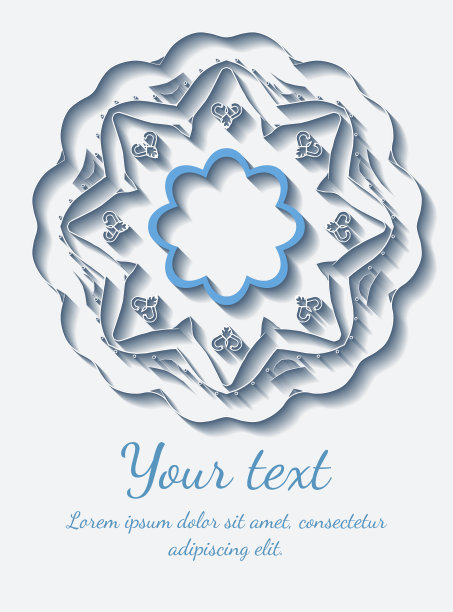 圆形花卉矢量装饰。邀请，卡片或横幅模板。花边图片下载