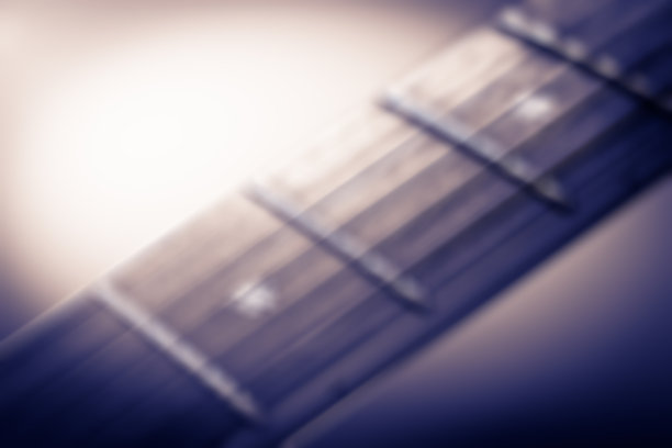 模糊的近景吉他与复古的效果。图片下载