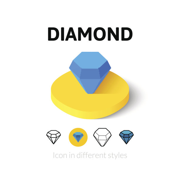 不同风格的钻石图标图片下载
