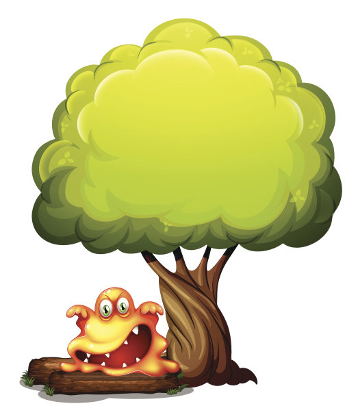 树下可怕的橙色怪物图片下载