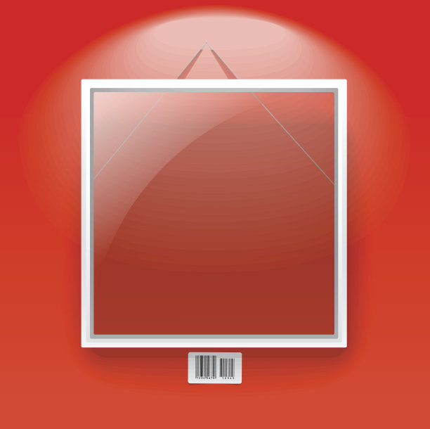 红色墙壁上有白色框架的玻璃板图片下载