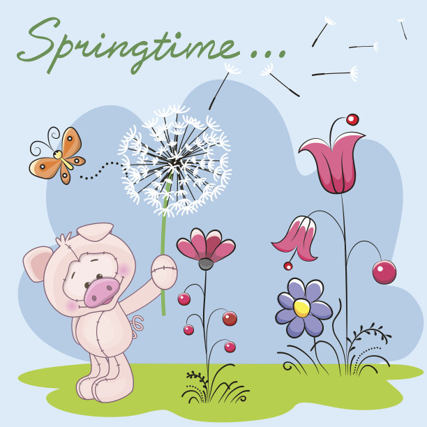 可爱的蒲公英猪图片下载