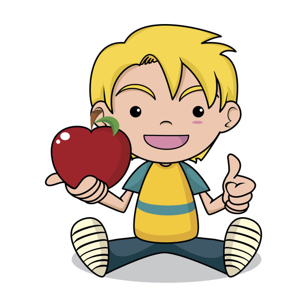 拿着苹果的孩子图片下载