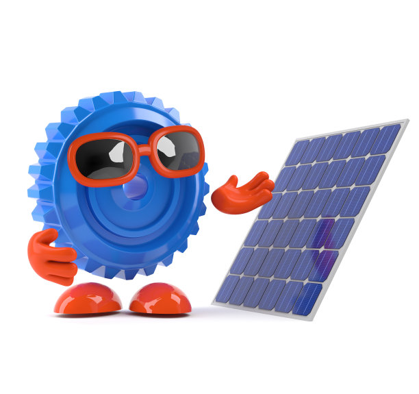 3d Cog看着太阳能电池板图片下载