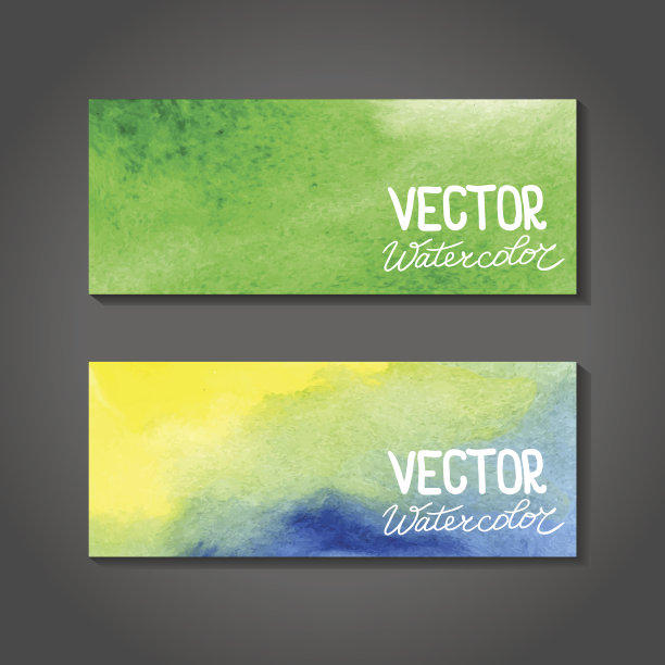 向量水彩横幅。用水彩画抽象背景图片下载