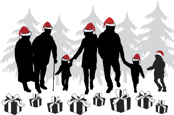 圣诞节的家庭图片下载