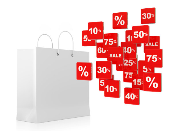 购物袋与云折扣图标图片下载