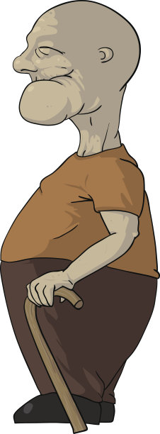 一个快乐老人的侧面图片下载