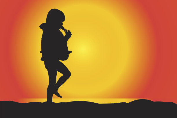 矢量剪影的女孩。图片下载