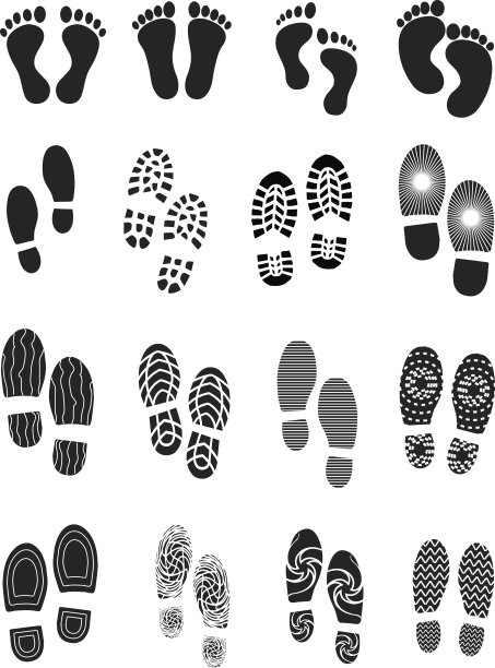脚印图标集素材图片