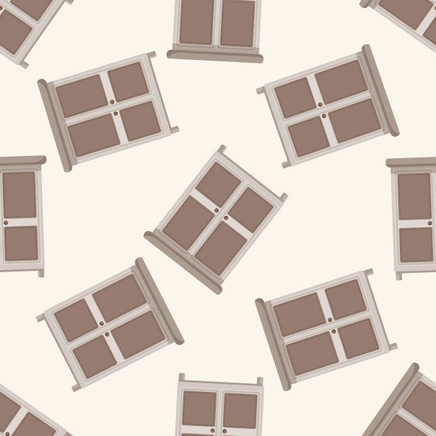 家具橱柜，卡通无缝图案背景图片下载