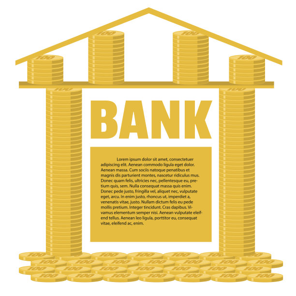 用金币建造的银行大楼。经营理念。图片下载