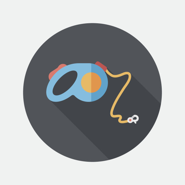 宠物狗领导与长影子的图标，eps10图片下载