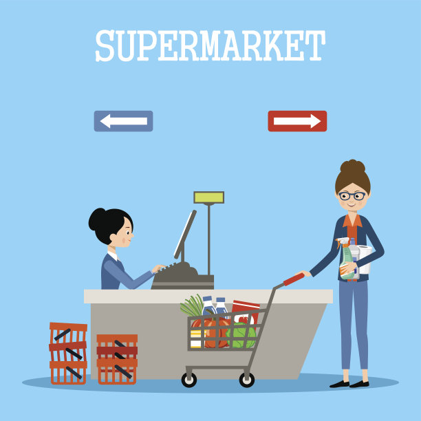在超市买东西的人图片下载