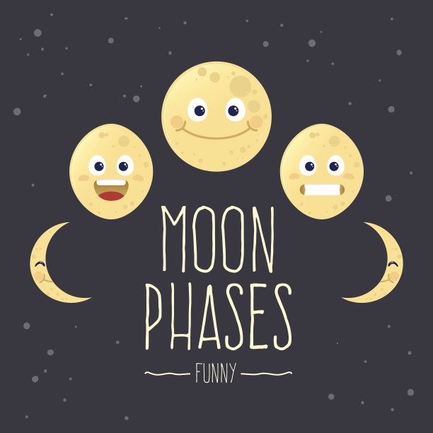 有趣的卡通月相图片下载
