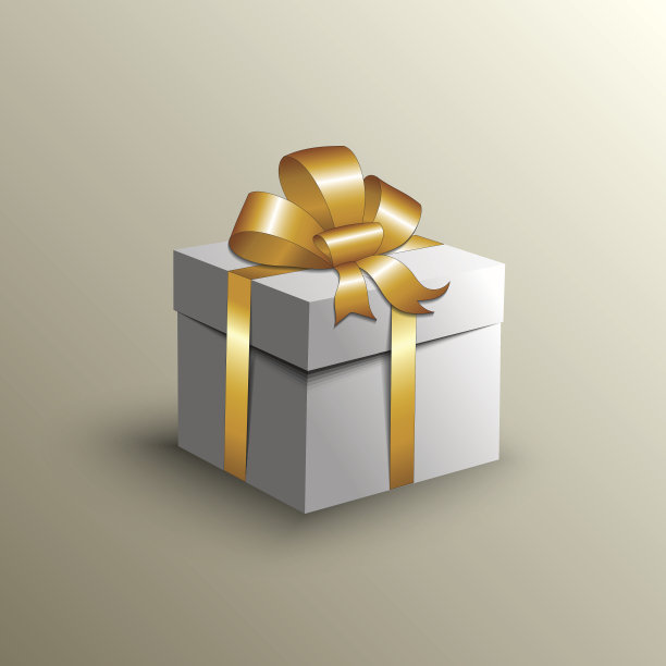 向量抽象礼盒与金色丝带图片下载