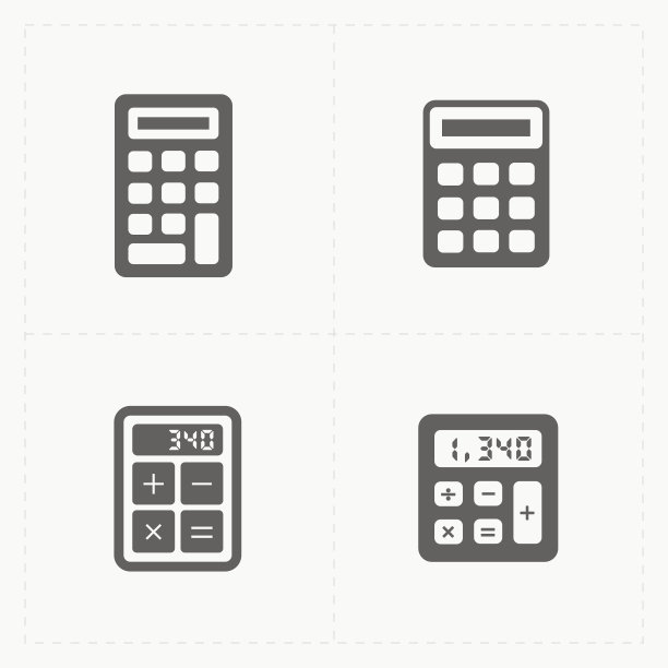 黑色计算器图标矢量图图片下载