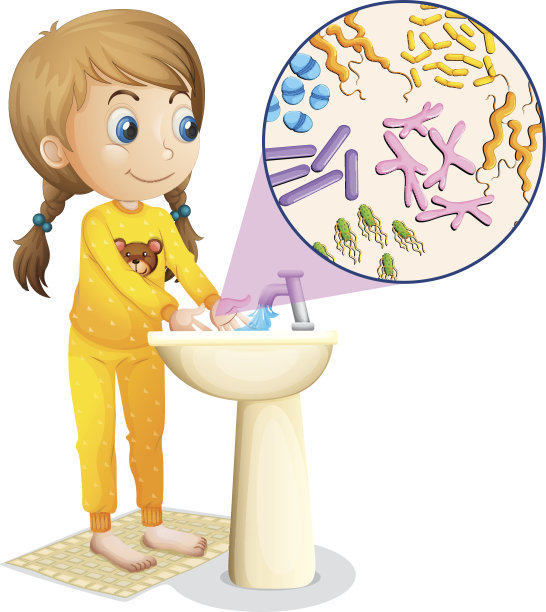女孩在水槽里洗手图片下载