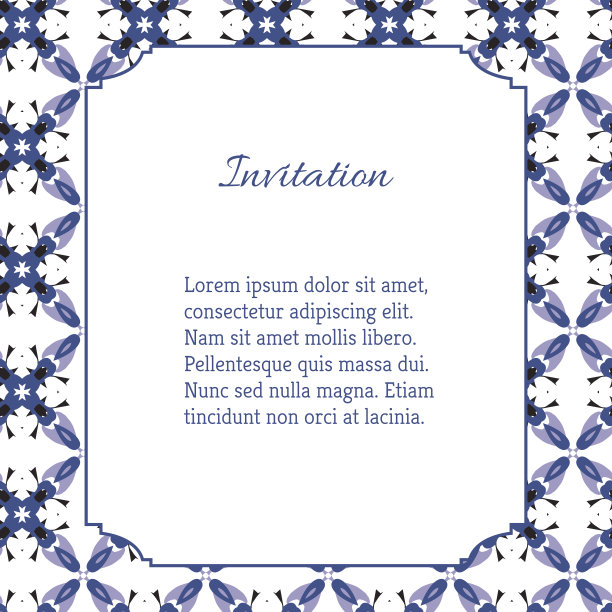 带有几何花卉图案的名片图片下载