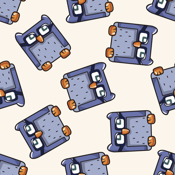 猫头鹰卡通，卡通无缝图案背景图片下载