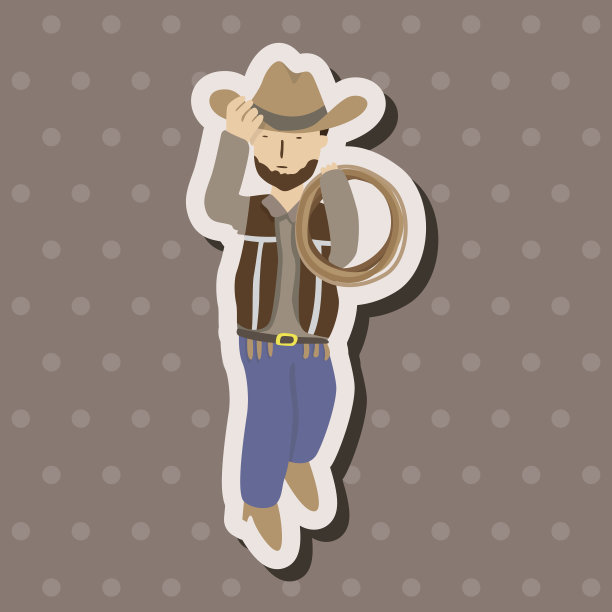 牛仔主题元素向量，eps图片下载