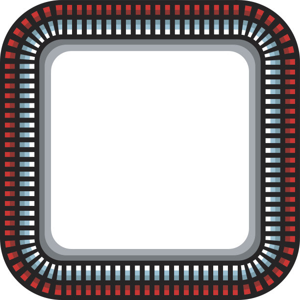 钢技术圆角框架与阴影在白色图片下载