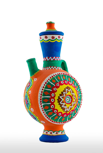 埃及彩绘陶罐图片下载