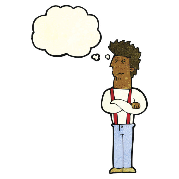 卡通用思想泡泡惹恼了男人图片下载