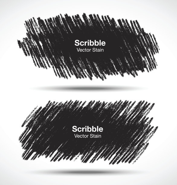 一套涂鸦污渍用铅笔手绘素材图片