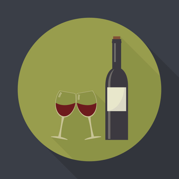 酒瓶和碰杯，高脚杯。图片下载