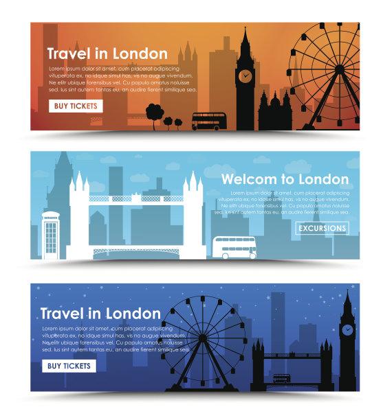 伦敦旅游横幅模板图片下载