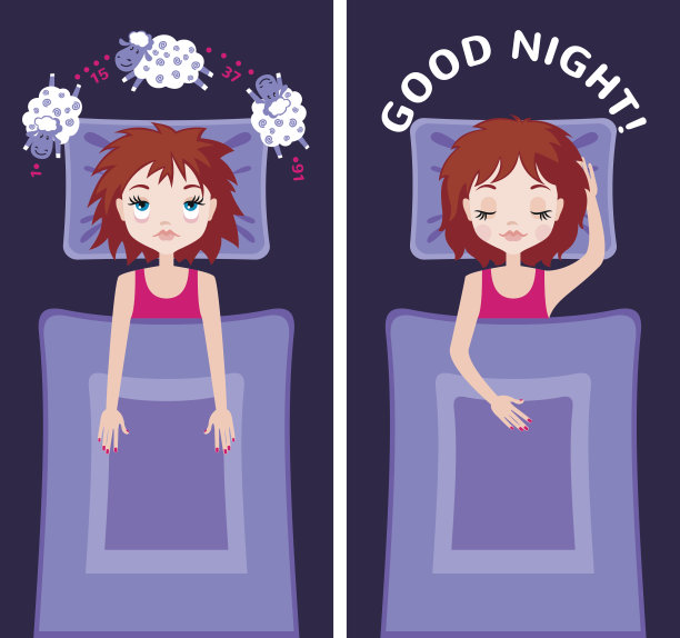 睡眠和失眠的概念。图片下载