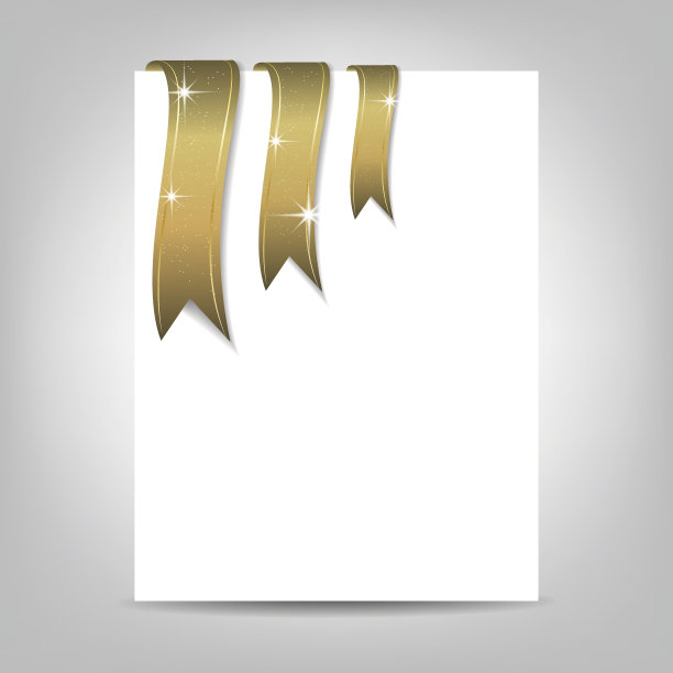 圣诞传单模板，带丝带的纸横幅图片下载