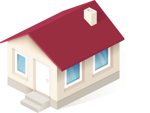 房子等角矢量图标图片下载