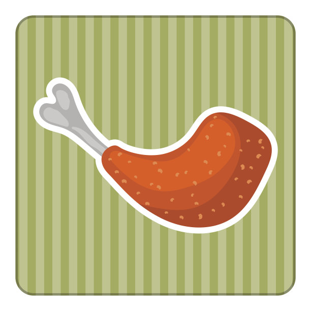 炸鸡彩色图标图片下载