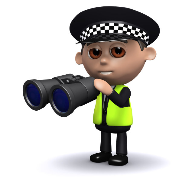 3d警官通过双筒望远镜看图片下载