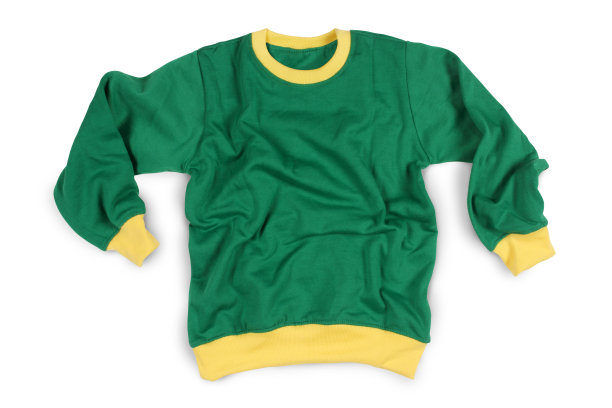 冬季穿全袖t恤模型在绿色黄颜色图片下载