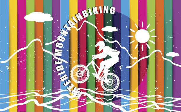 免费骑登山彩虹缤纷的背景图片下载