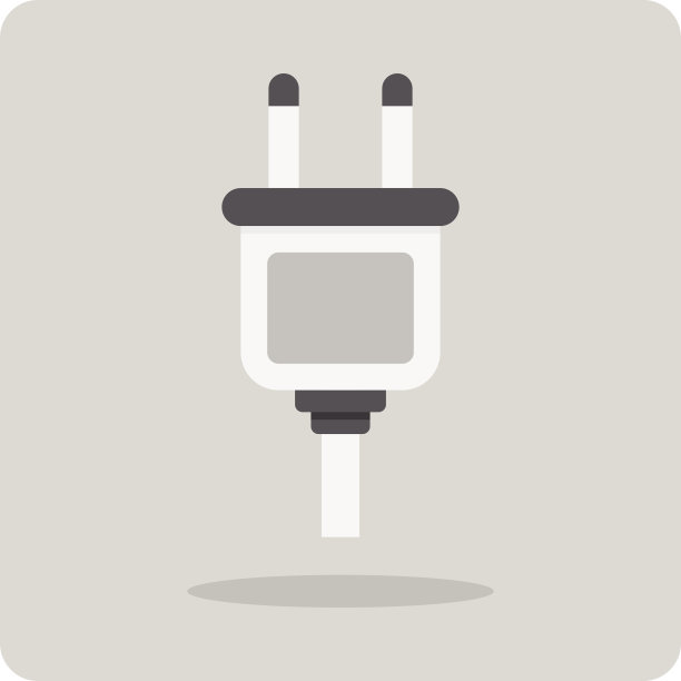 矢量平面图标，电插头图片下载