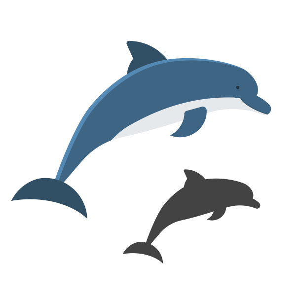 跳跃的海豚图标素材图片