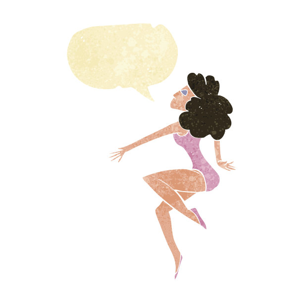 卡通舞蹈女人与语音泡泡图片下载