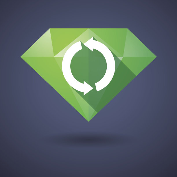 钻石图标与回收标志图片下载