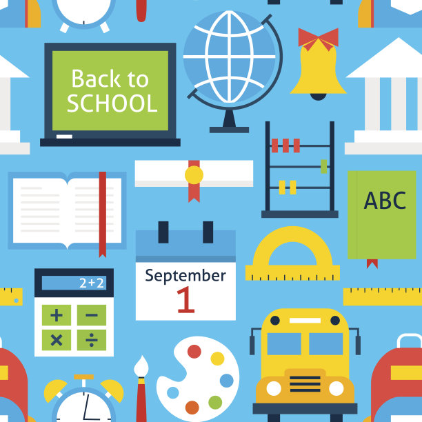 蓝瓦图案学校教育图片下载