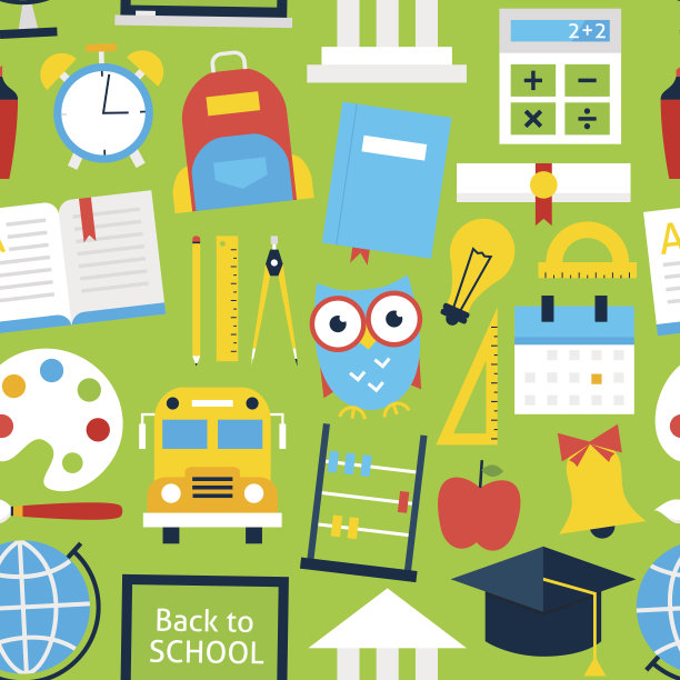 绿色瓷砖图案回到学校图片下载