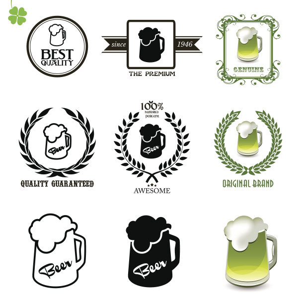 啤酒vintage标签，图标和标志图片下载
