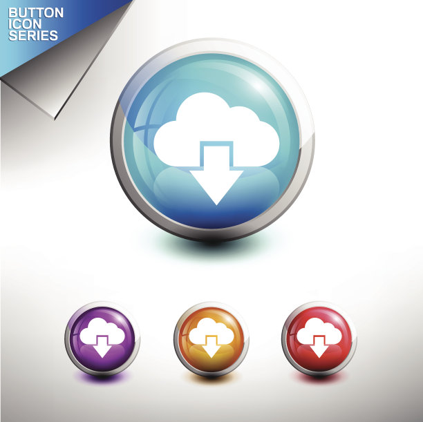 云分享图标。光泽按钮图标设置。矢量图图片下载