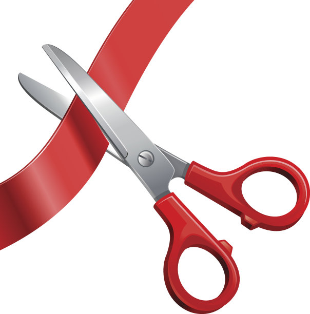 剪刀把缎带剪了下来图片下载